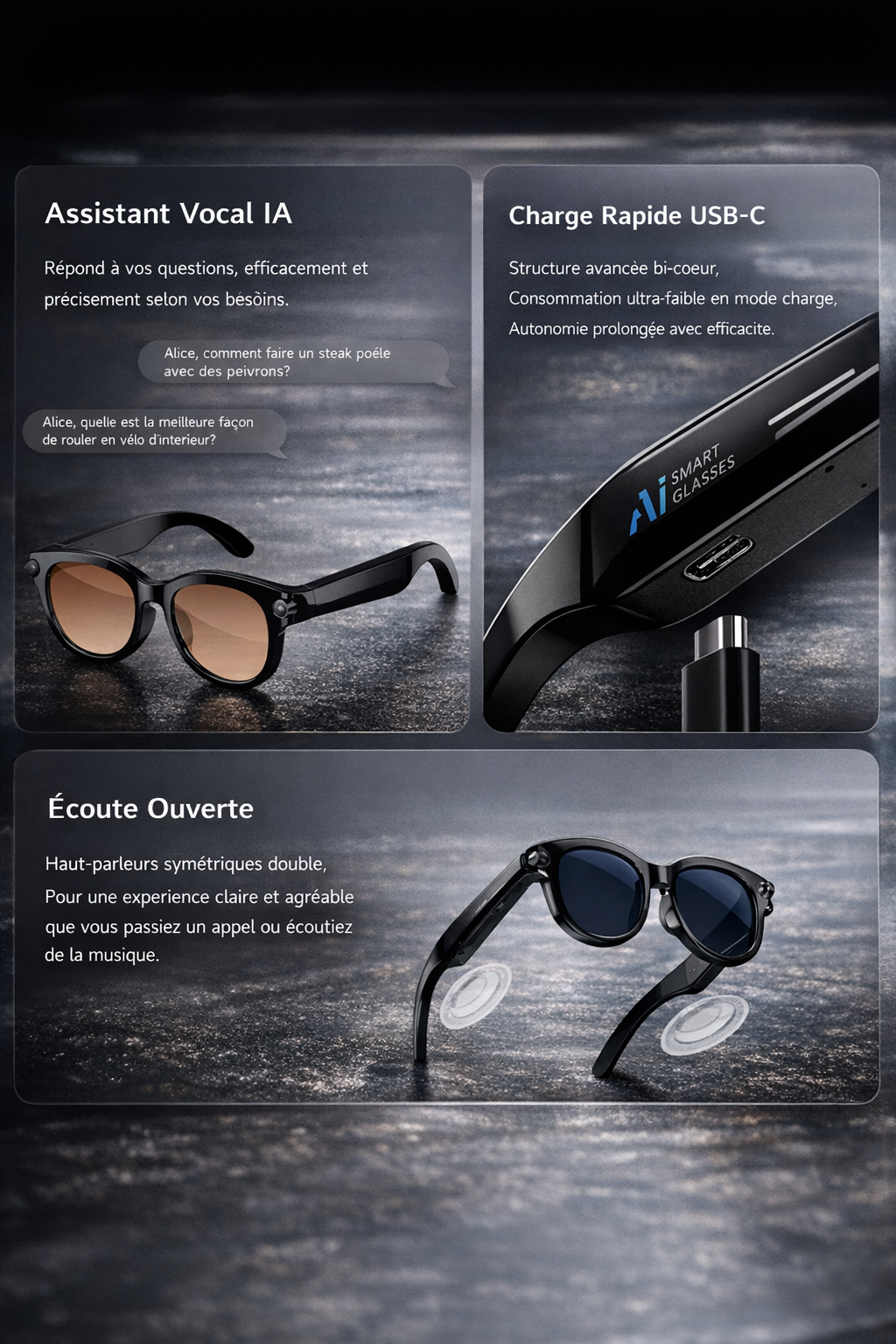 OPPO AI Glasses – Lunettes Intelligentes Caméra HD & IA