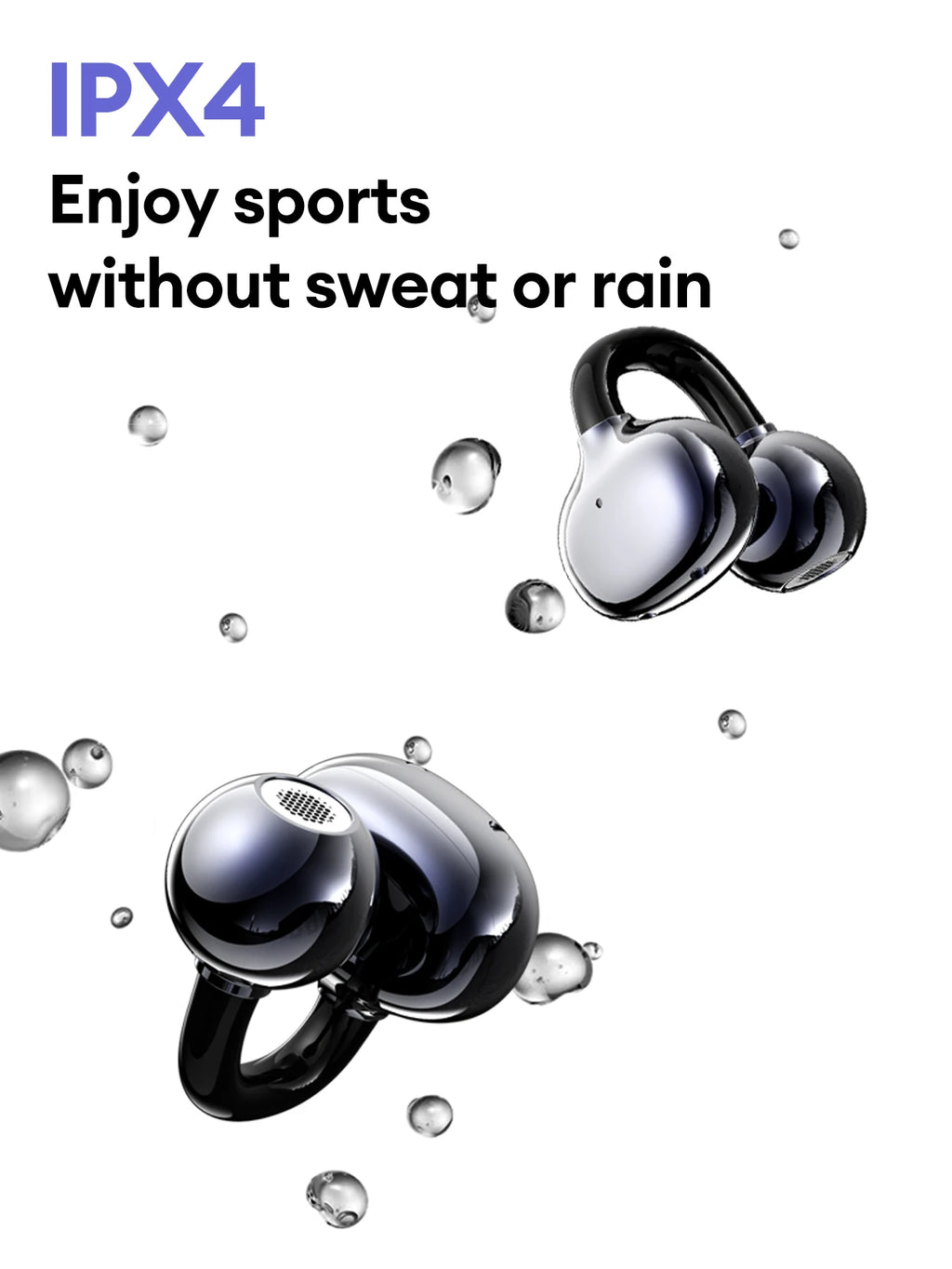 Lenovo LE302 – Écouteurs Bluetooth Open-Ear à Clip d’Oreille | Son Hi-Fi, Sport & Appels Mains Libres