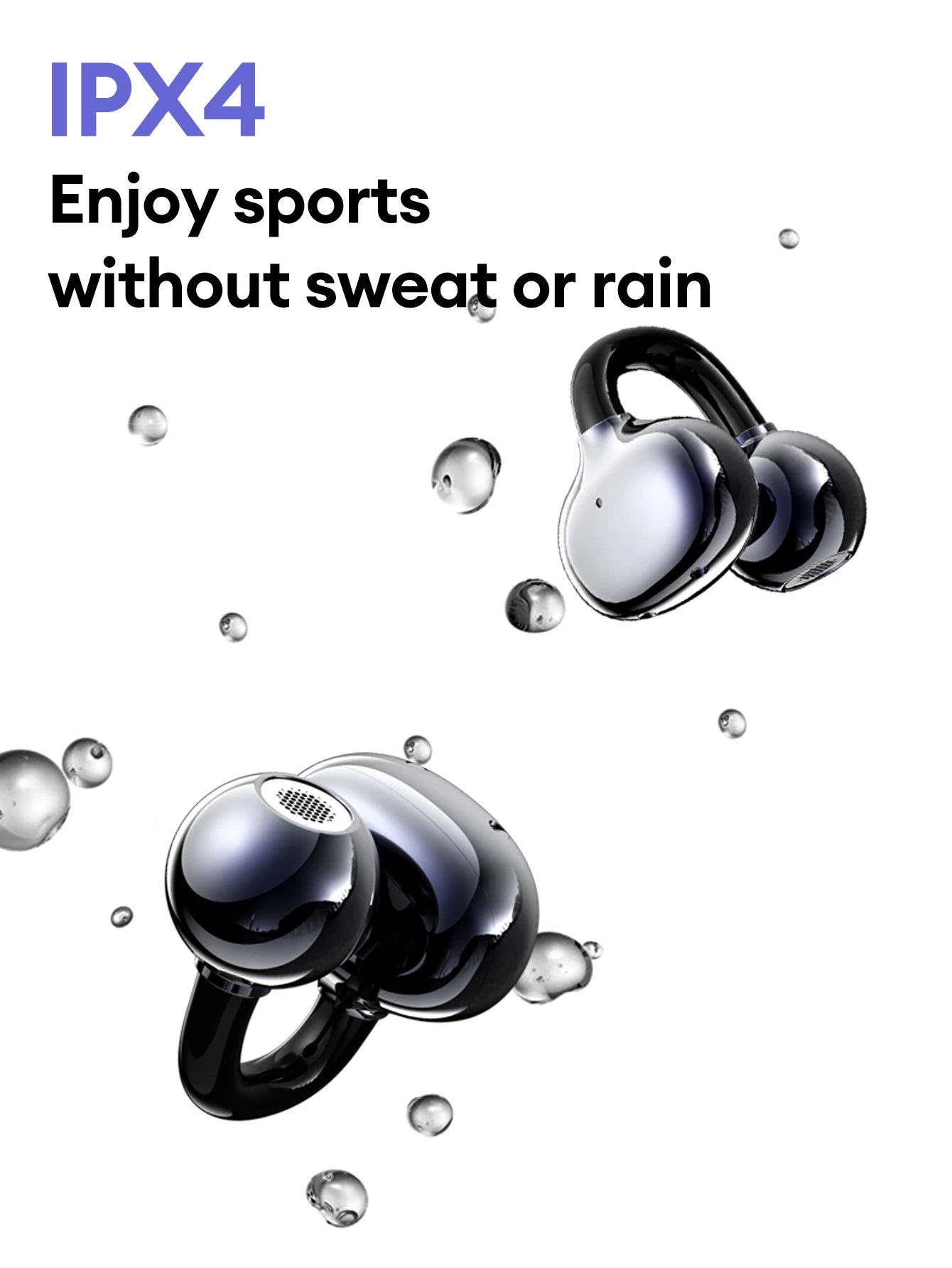 Lenovo LE302 – Écouteurs Bluetooth Open-Ear à Clip d’Oreille | Son Hi-Fi, Sport & Appels Mains Libres