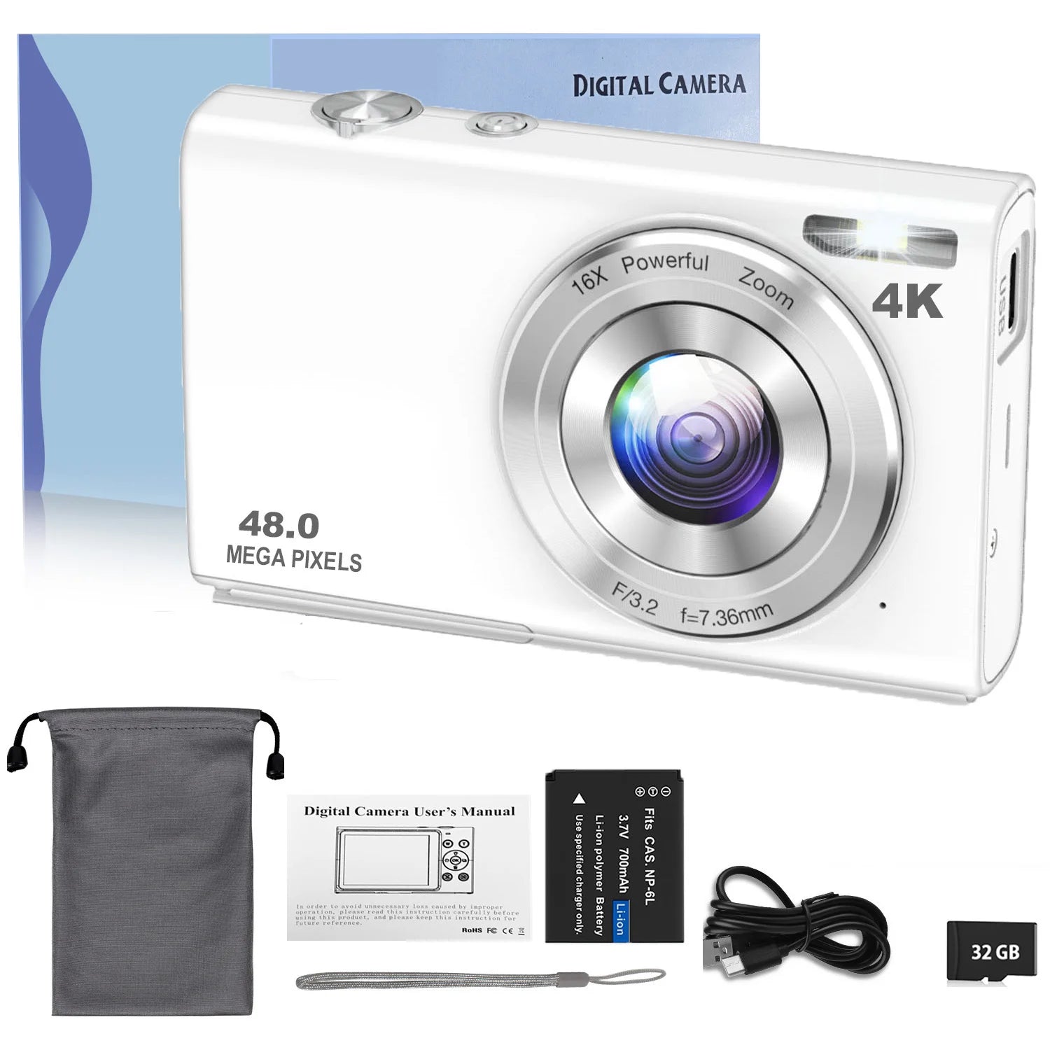 STUOGYUM DC402-AF – Appareil Photo Numérique 4K, 42,4 MP, Simple & Polyvalent pour Tous les Jours