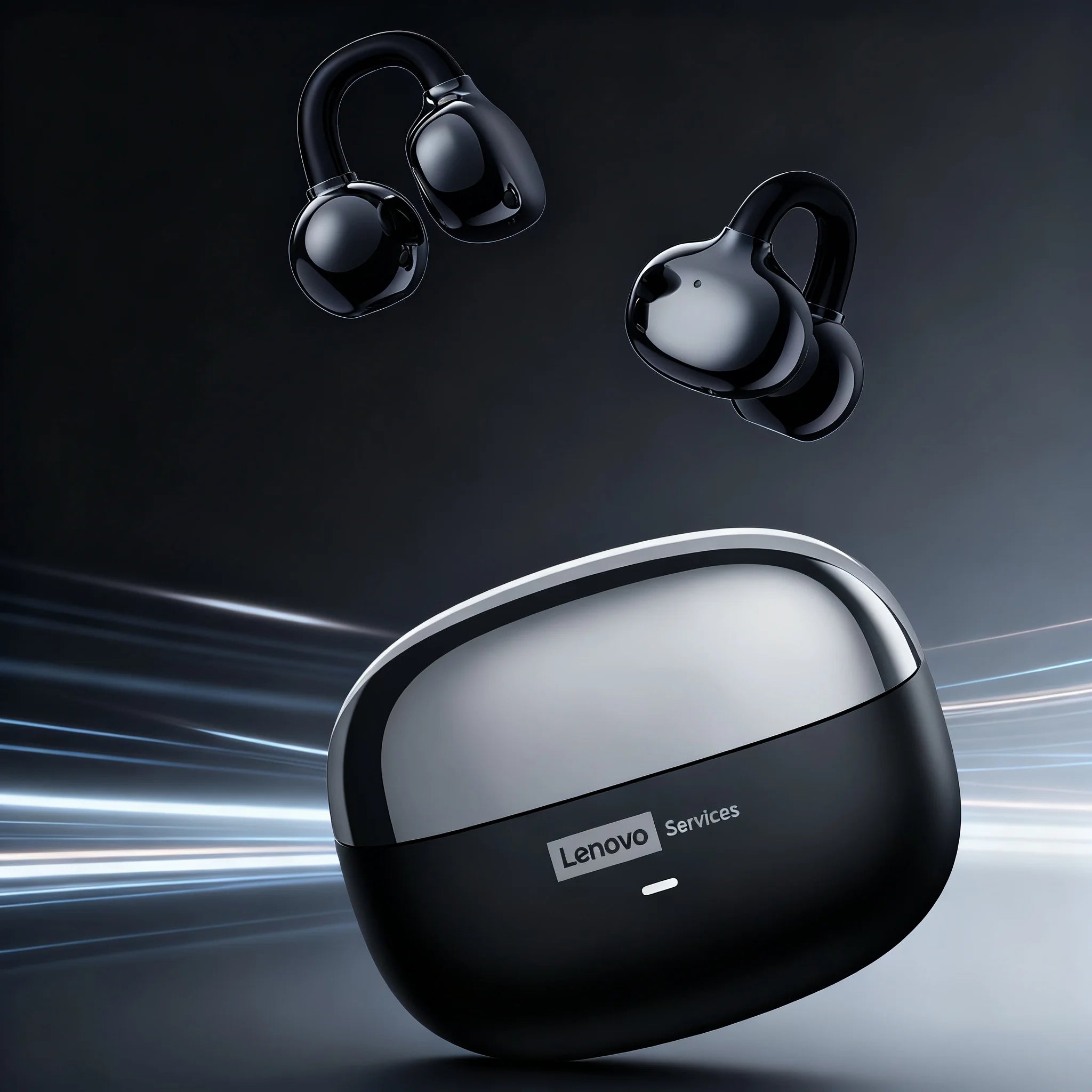 Lenovo LE302 – Écouteurs Bluetooth Open-Ear à Clip d’Oreille | Son Hi-Fi, Sport & Appels Mains Libres